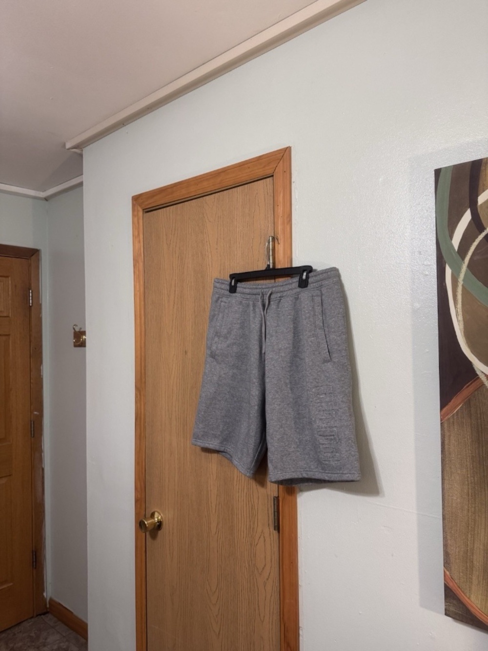 Puma Large Solid Gray Pull-On Fleece Shorts w/Drawstrings - EUC
